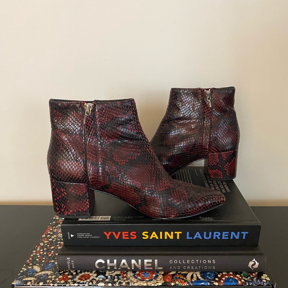 Maroon Snakeskin Boots - Picture 4 of 8